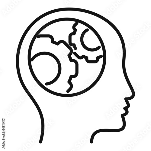 Thinking idea icon outline vector. Creative business