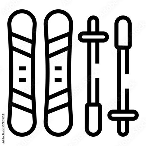 Ski equipment icon outline vector. Seller sport. Store shop