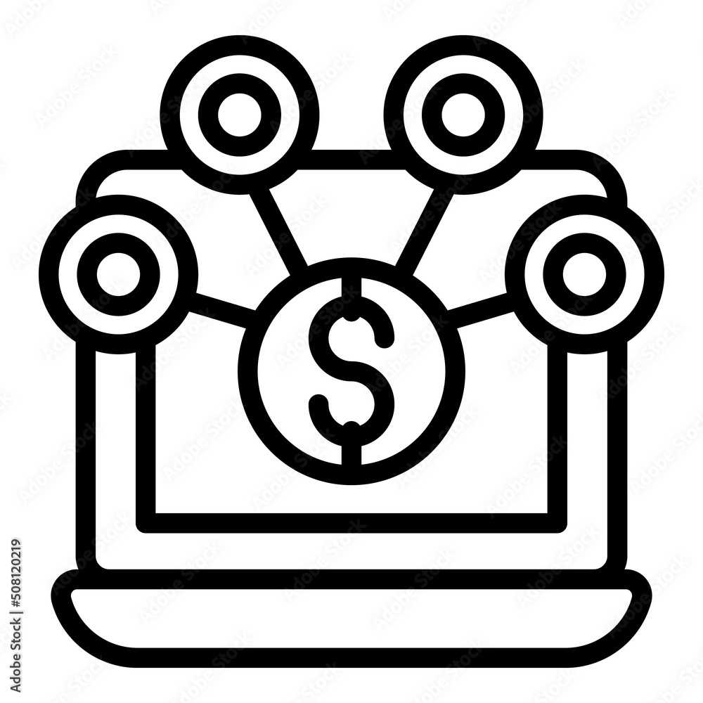 Laptop training icon outline vector. Office staff. Workshop seminar Laptop training icon outline vector. Office staff. Workshop seminar