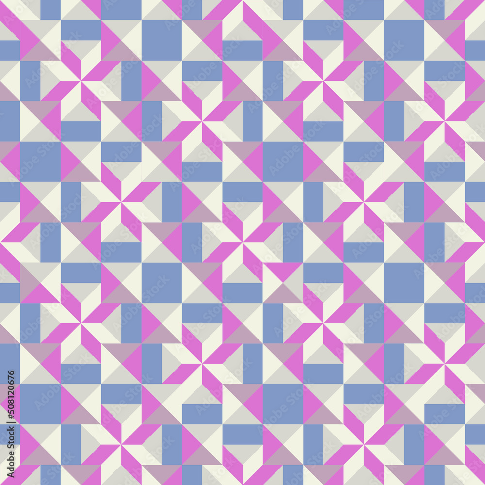 Abstract geometric mosaic seamless pattern. Stylish tile diagonal ornament of geometrical triangle shapes Abstract geometric mosaic seamless pattern. Stylish tile diagonal ornament of geometrical triangle shapes