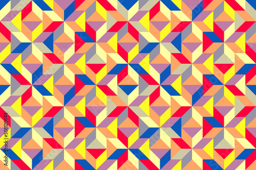 Abstract geometric mosaic seamless pattern. Stylish tile diagonal ornament of geometrical triangle shapes
