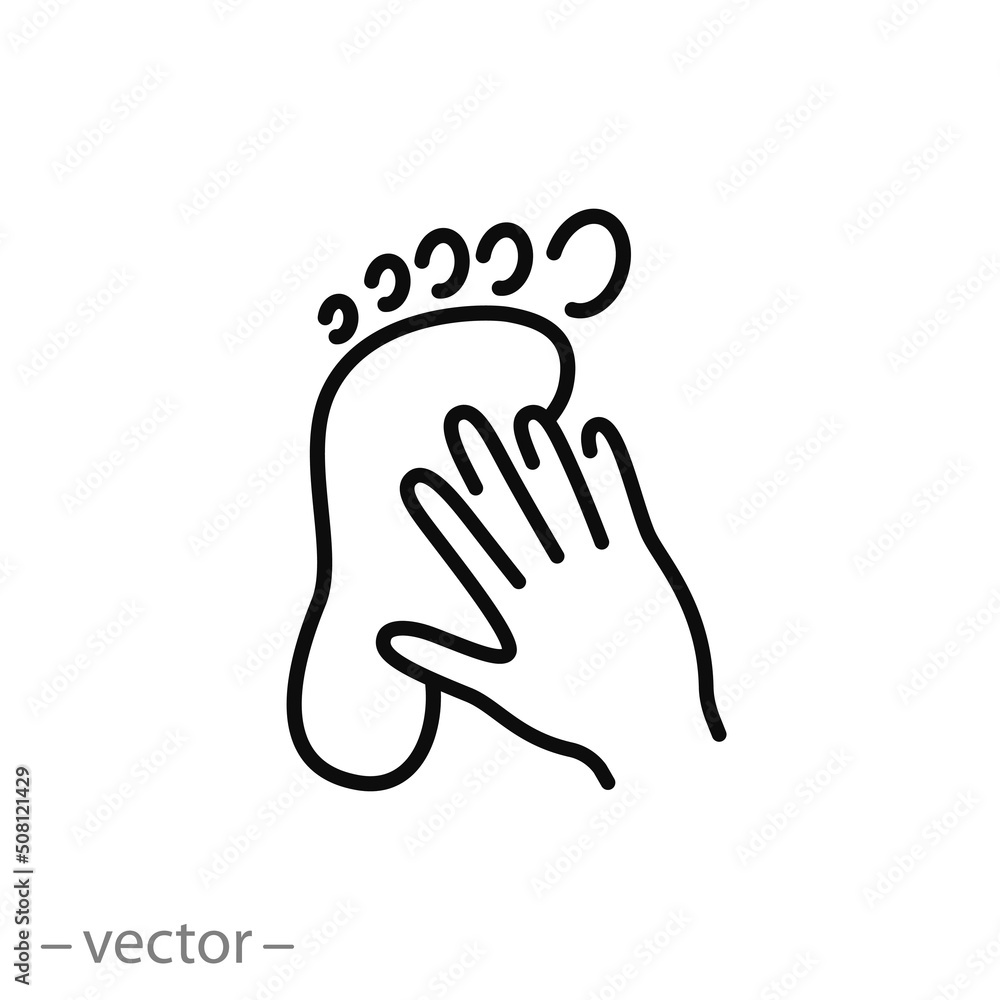 hand and foot icon, print or trace, thin line web symbol on white background - editable stroke vector illustration hand and foot icon, print or trace, thin line web symbol on white background - editable stroke vector illustration