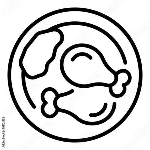 Chicken dish icon outline vector. Food peri. Haiti couscous
