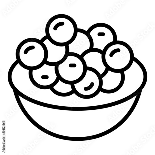 Meat balls icon outline vector. Dish plate. Haiti jerk