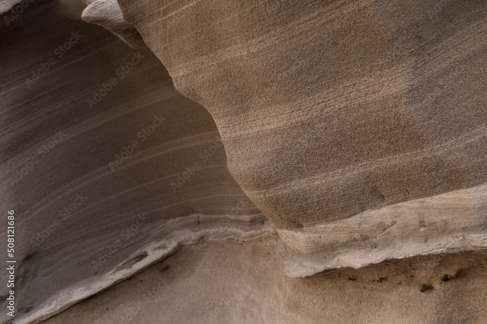 Fototapeta premium Gran Canaria, amazing sand stone erosion figures in ravines on Punta de las Arenas cape on the western part of the island, also called Playa de Artenara 