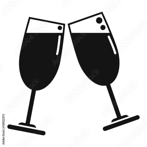 Toast party icon simple vector. Drink cheers