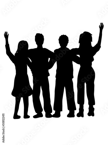 Silhouette Freunde Team 