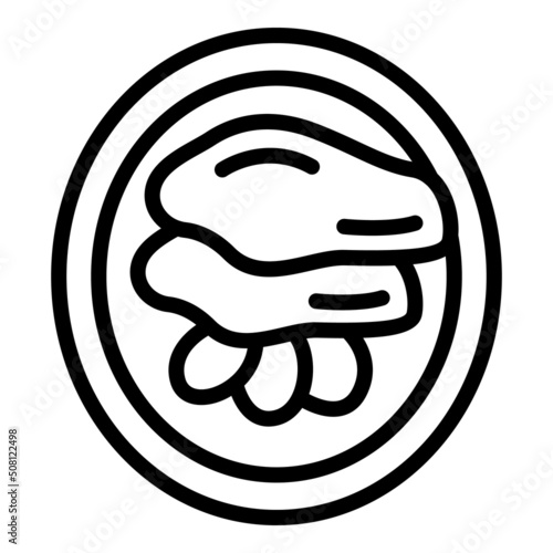 Cake dish icon outline vector. Cuisine austrian. Vienna pot