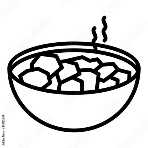 Hot salad icon outline vector. Arabian cuisine. Food meal