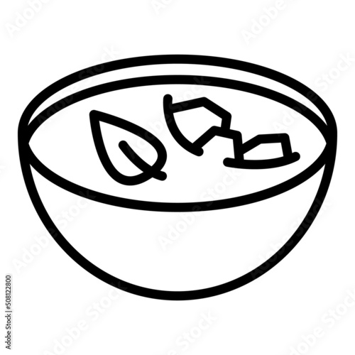 Vegan soup icon outline vector. Food cuisine. Arabian dish