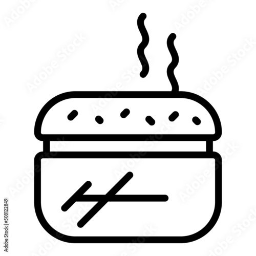 Hot burger icon outline vector. Dish meal. Food cuisine