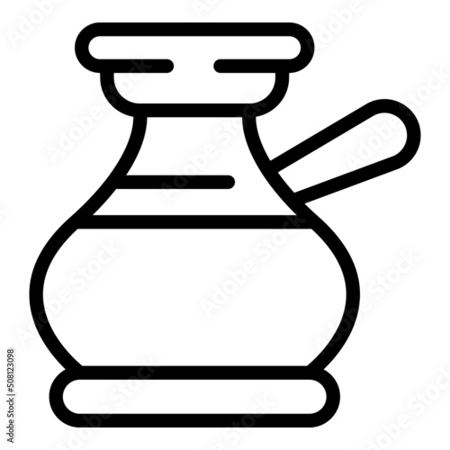 Metal coffee pot icon outline vector. Machine cup. Cezve cup