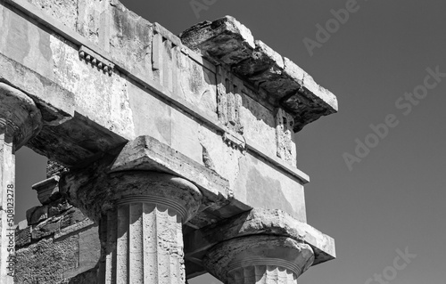 Detail of the ancient Selinunte temple in Sicily, Italy