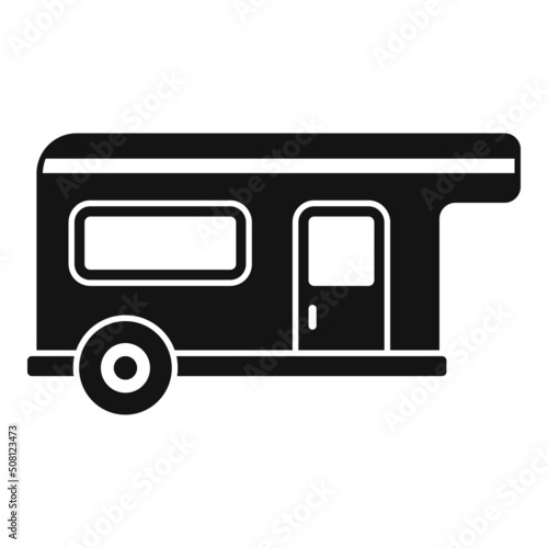 Holiday trailer icon simple vector. Car camper