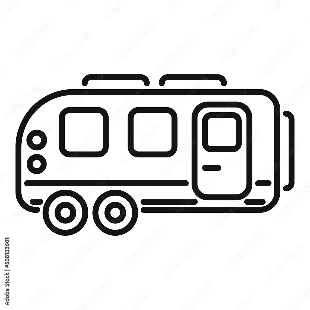 Camper caravan icon outline vector. Car auto Camper caravan icon outline vector. Car auto