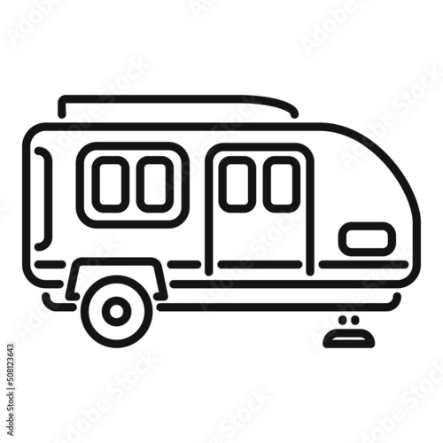 Bus camper icon outline vector. Auto van