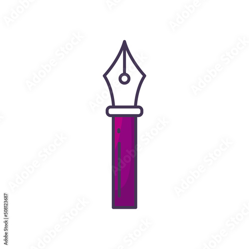 flat purple writing pen