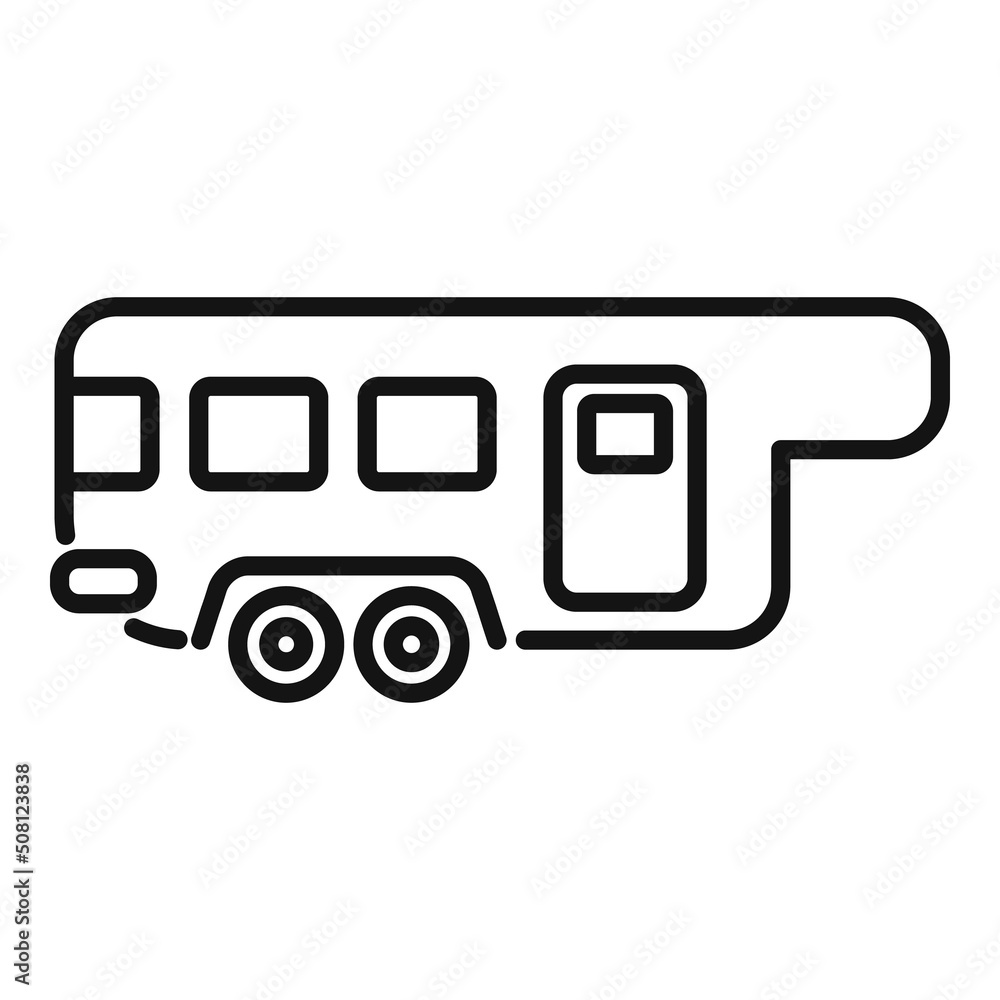 Motorhome icon outline vector. Camper caravan Motorhome icon outline vector. Camper caravan