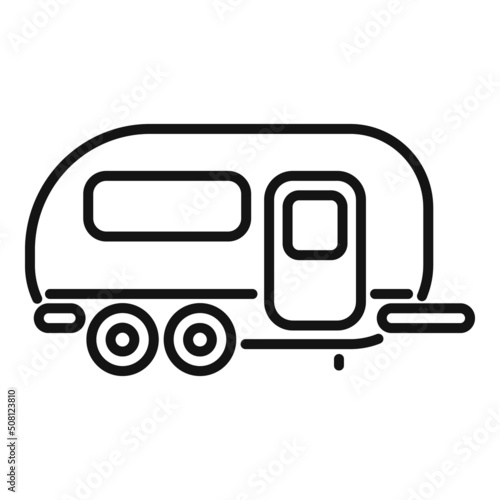 Vehicle trailer icon outline vector. Auto bus