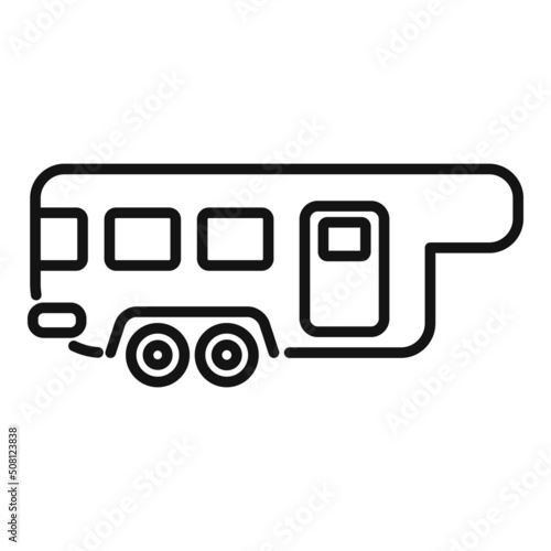Motorhome icon outline vector. Camper caravan
