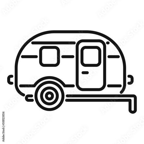 Camper rv icon outline vector. Auto bus