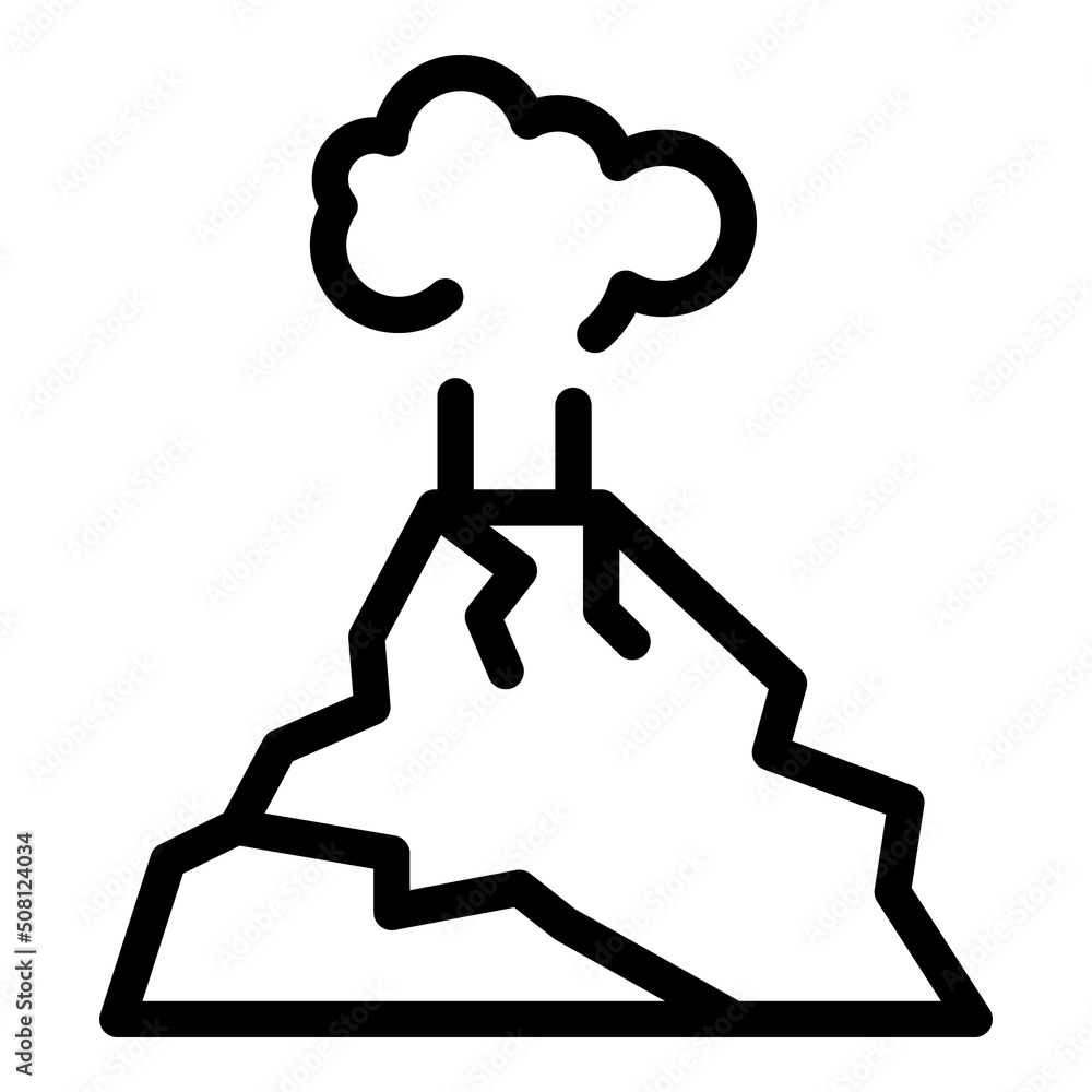 Island crater icon outline vector. Magma lava. Volcanic science Island crater icon outline vector. Magma lava. Volcanic science