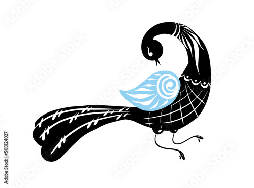 Bird swan folk crafts.Fairy tale character.Vector illustration.
