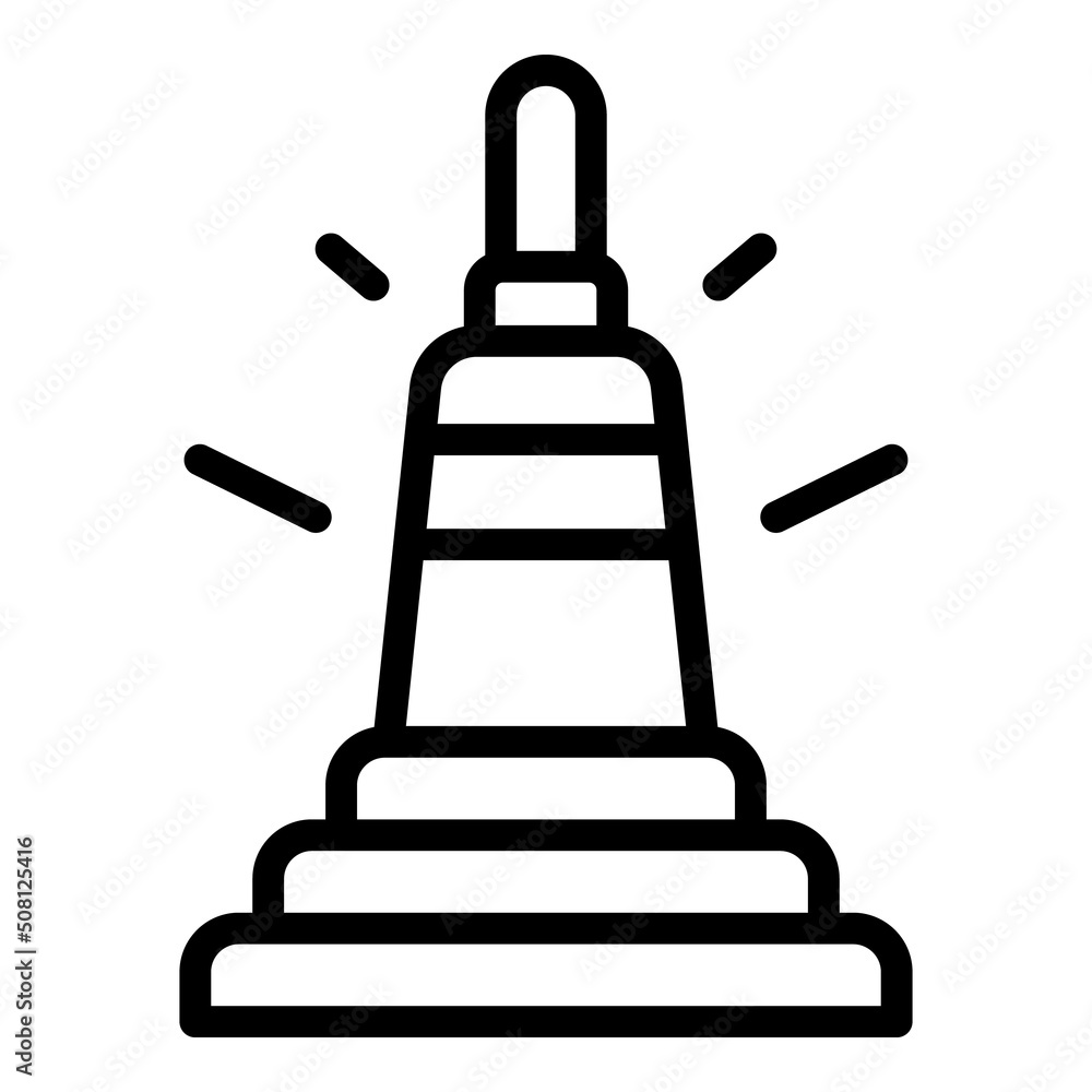 Jakarta stupa icon outline vector. City building. Ondel bali Jakarta stupa icon outline vector. City building. Ondel bali