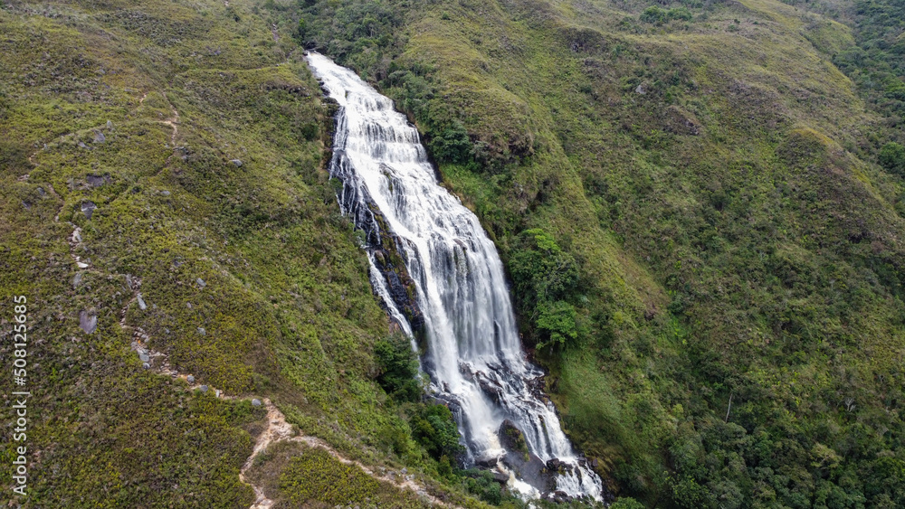 Obraz premium long waterfall in colombia called 