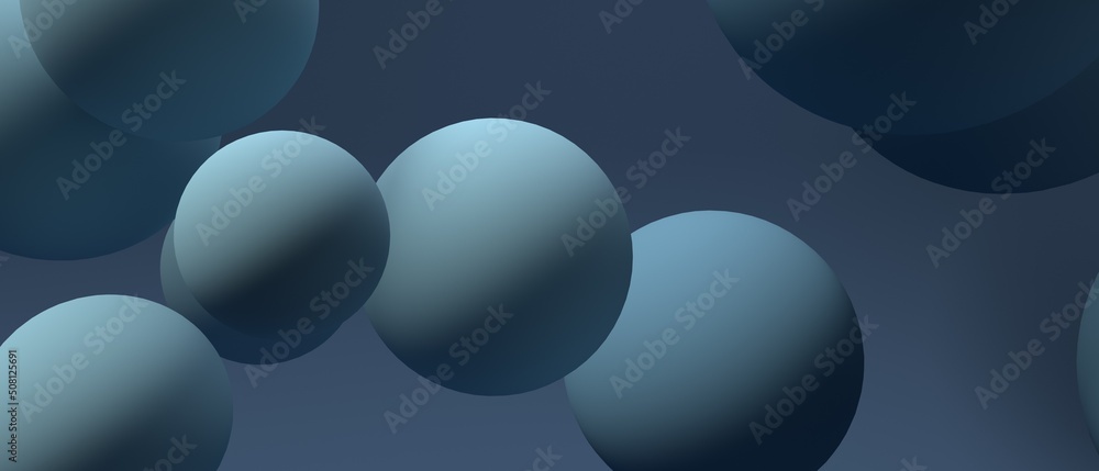 3D render design of floating sphere background
