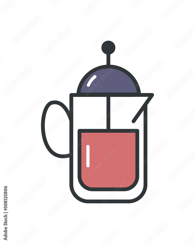 Obraz premium flat coffee press design