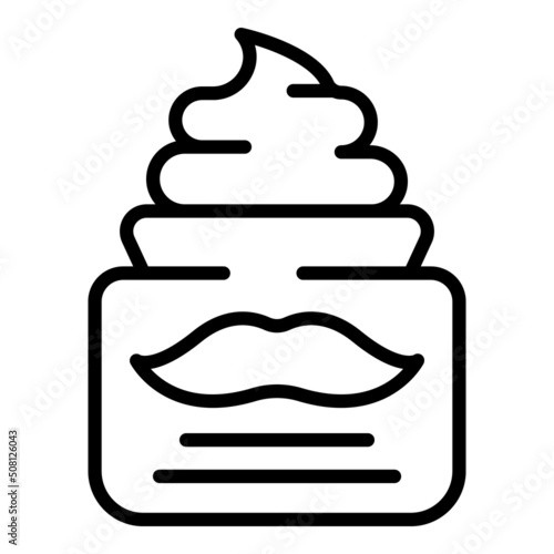 Mustache jar cream icon outline vector. Salon hair. Comb care