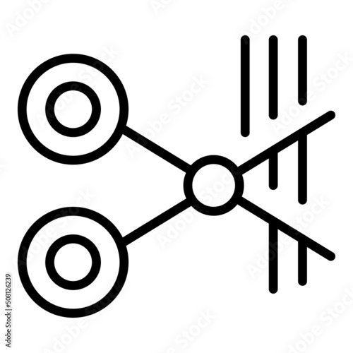 Head hair scissors icon outline vector. Beauty salon. Inside care