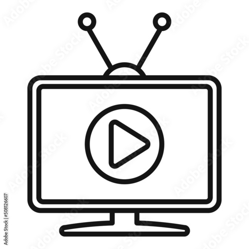 Tv person icon outline vector. Camera press