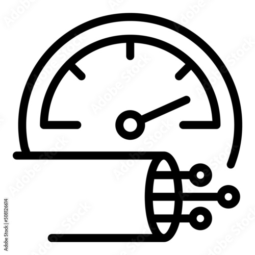 High speed fiber icon outline vector. Wire data. Optic cable photo