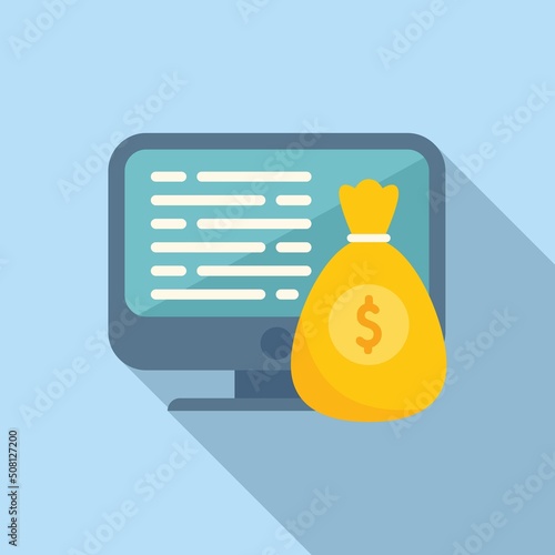 Online profit icon flat vector. Monetize strategy