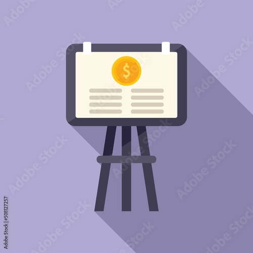 Monetize lesson banner icon flat vector. Mobile money