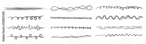 hand drawn line, pen brush, scribble stroke doodle
