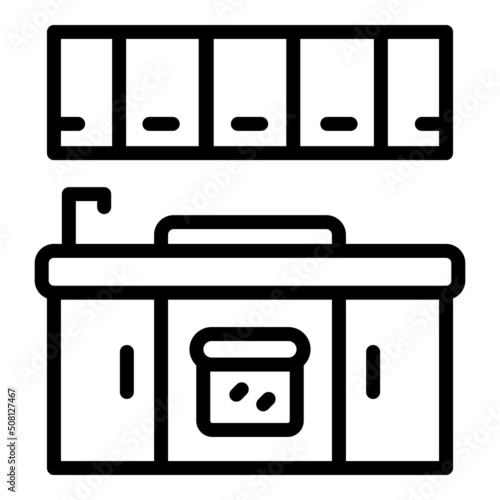 Kitchen remodeling icon outline vector. House design. Repair remodel