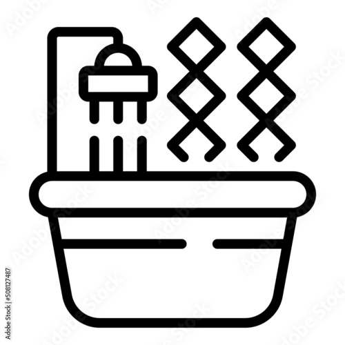 Bathroom remodeling icon outline vector. Wall remodel. Repair kitchen