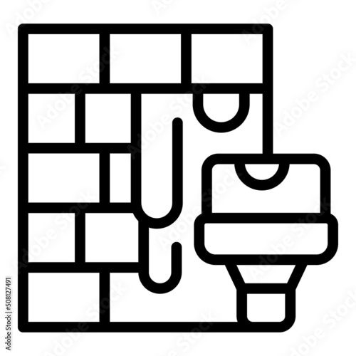 Toilet remodeling icon outline vector. Remodel wall. Remodeling home