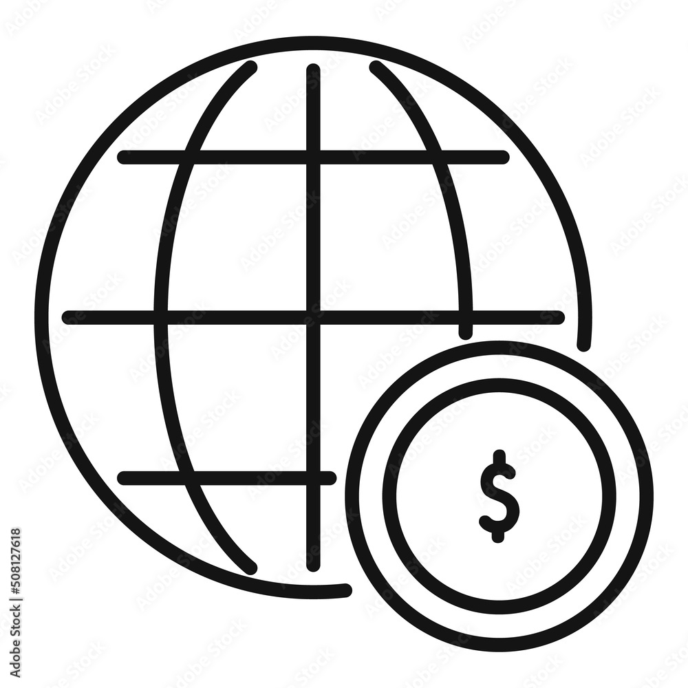 Global monetize icon outline vector. Mobile money Global monetize icon outline vector. Mobile money