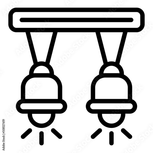 Remodeling home light icon outline vector. Repair kitchen. Wall house