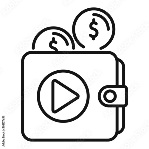 Monetization wallet icon outline vector. Mobile strategy