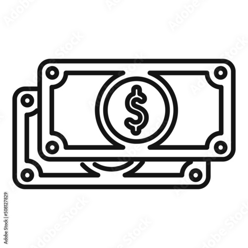 Monetization cash icon outline vector. Mobile strategy