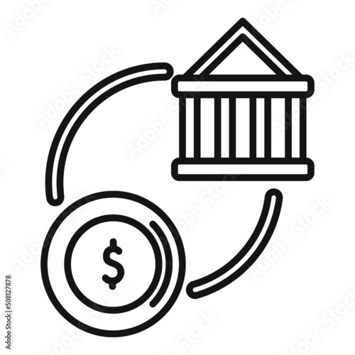 Bank money icon outline vector. Social mobile