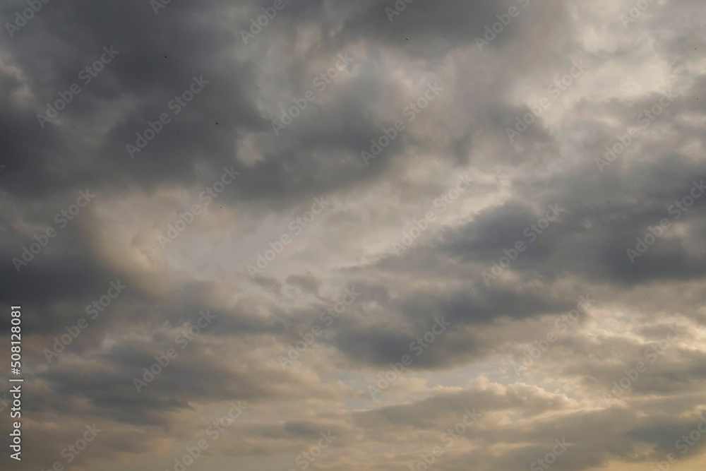 Cloudy blue sky. Nature background. Relaxation concept.