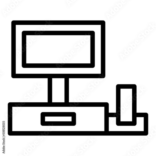 Bill system icon outline vector. Cash machine. Check cashier
