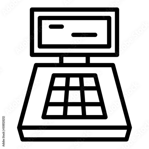 Bill system icon outline vector. Cash machine. Pos store