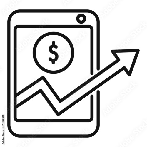 Mobile monetize icon outline vector. Audience strategy